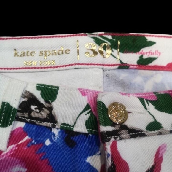 Kate Spade Broome Street White Floral Ankle Jeans Size 30 - Picture 3 of 3